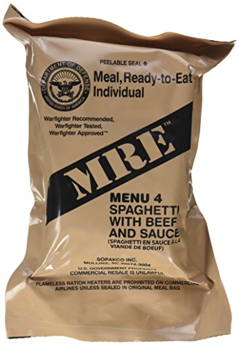 Ultimate 2018 US Military MRE Complete Meal Inspection Date January 2018 or Newer (Spaghetti with Meat Sauce)