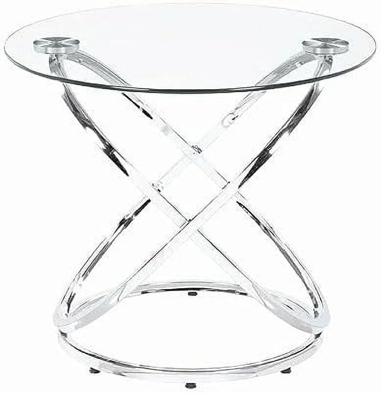 Modern 3 Piece Coffee Set With 2 End Tables, Glass , Chrome
