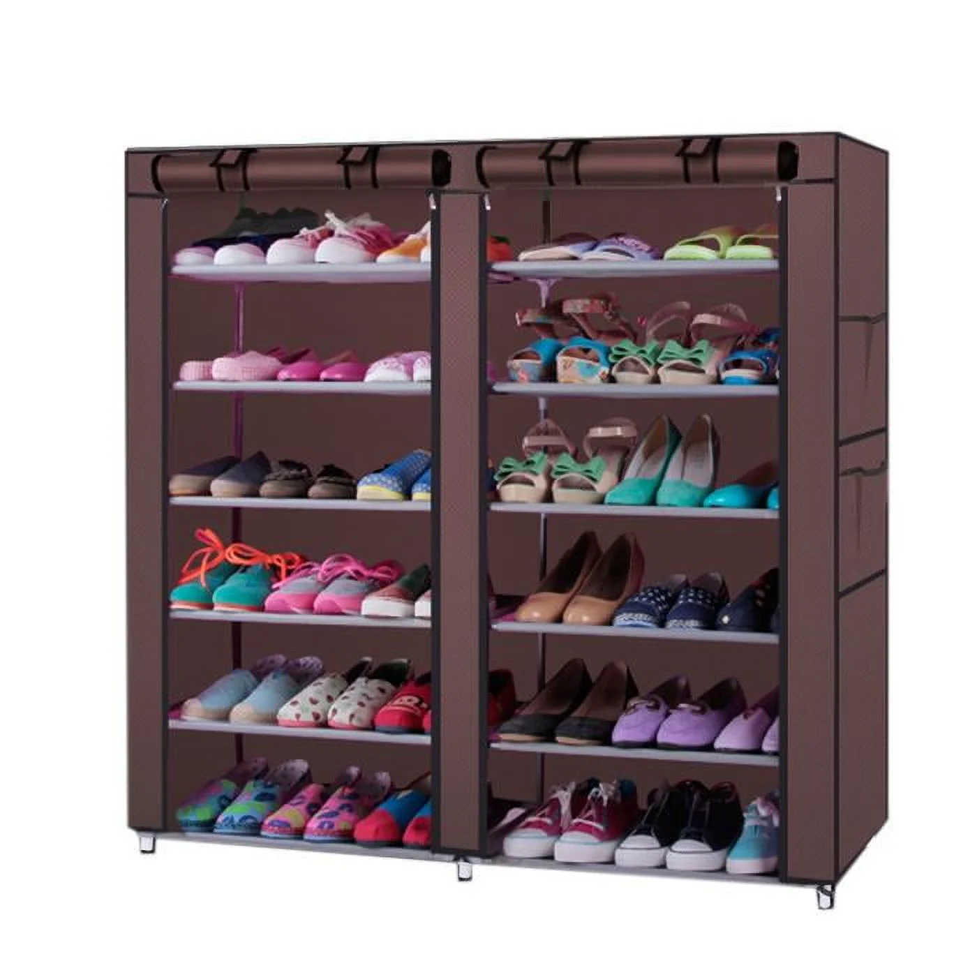 Ktaxon 12 Grids Portable Shoe Cabinet 6 Tiers Shoe Rack Shoe Shelf Tower Shoe Storage Organizer Space Saving with Non-woven Fabric Cover for Closet Entryway Bedroom Living Room Dorm Home, Multiple Col