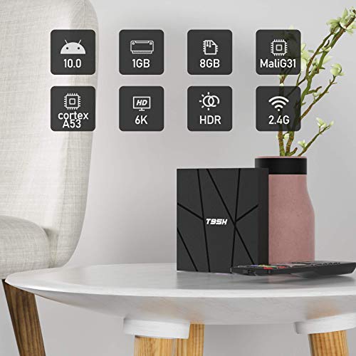 Android Tv Box 10.0, Android Box 1GB RAM 8GB Allwinner H616 Quad-core Smart Box, Support 6K, H.265, 3D, 2.4G WiFi,10/100M Ethernet