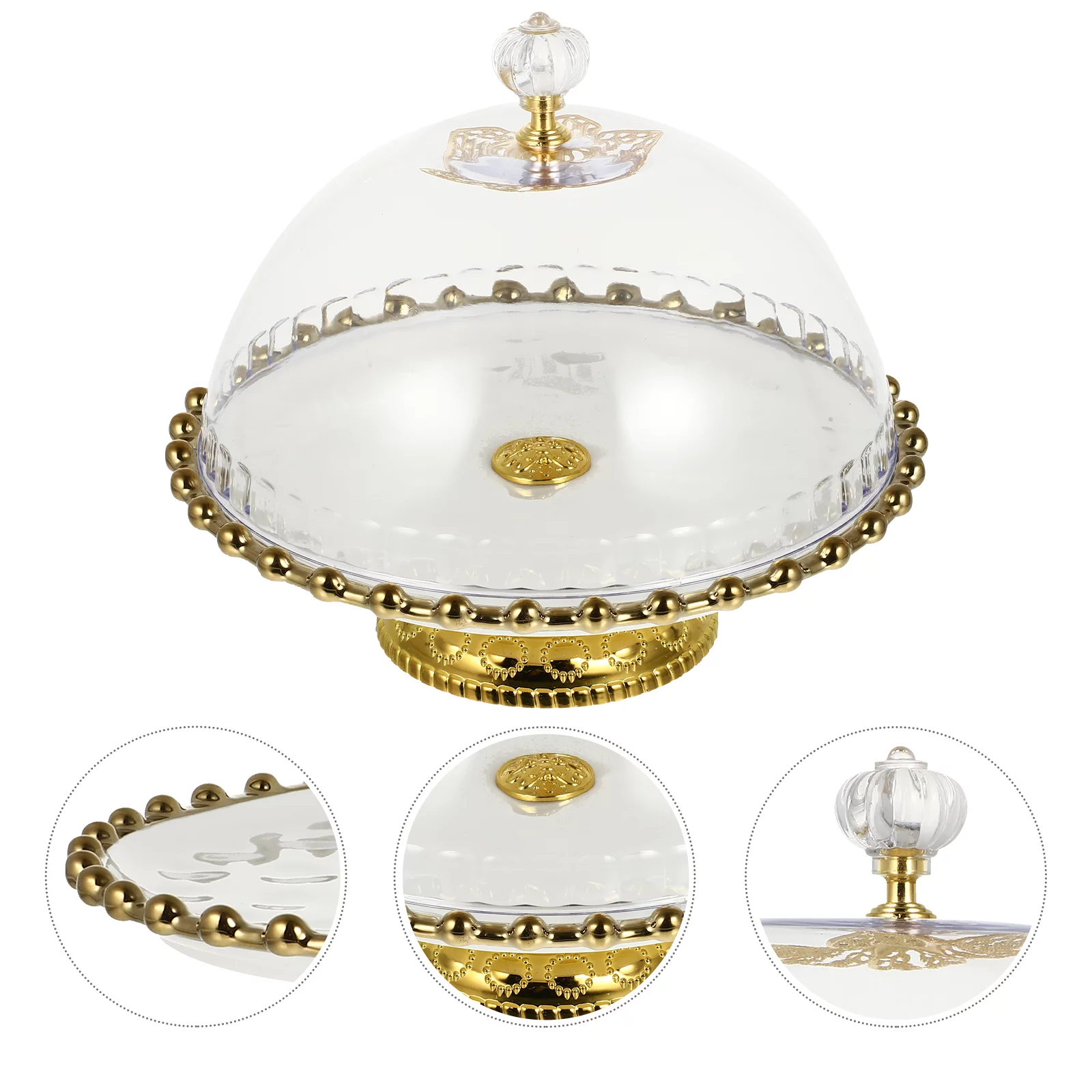 Nuolux Cake Stand Display Ceramic Dessertcupcake Serving Dome Cover Stand Tray Plate Glass Wedding Tall Tray Footed Rotating