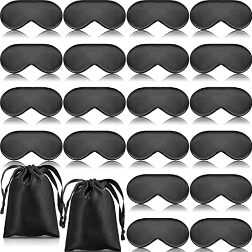 20 Pieces Silk Sleep Mask Eye Mask with Adjustable Strap Sleeping Cover Eye Cover Blindfold for Women Men Sleeping Travel(Multicolored)