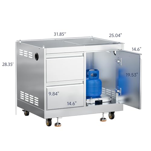 BODEGA 30 Inch Stainless Steel Propane Gas Grill, 5-Burner Outdoor Gas Grill, LPG/NG Convertible, 58000-BTU Backyard BBQ Grill for Kitchen, Built-in Thermometer & BBQ Fork Kit,Camping,Outdoor Cooking.