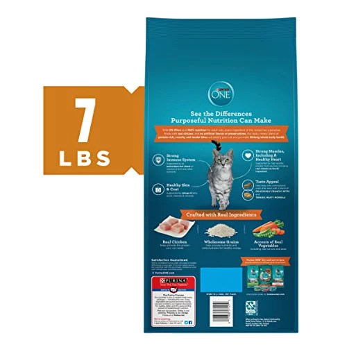 Purina ONE Natural Dry Cat Food, Tender Selects Blend With Real Chicken - 7 lb. Bag