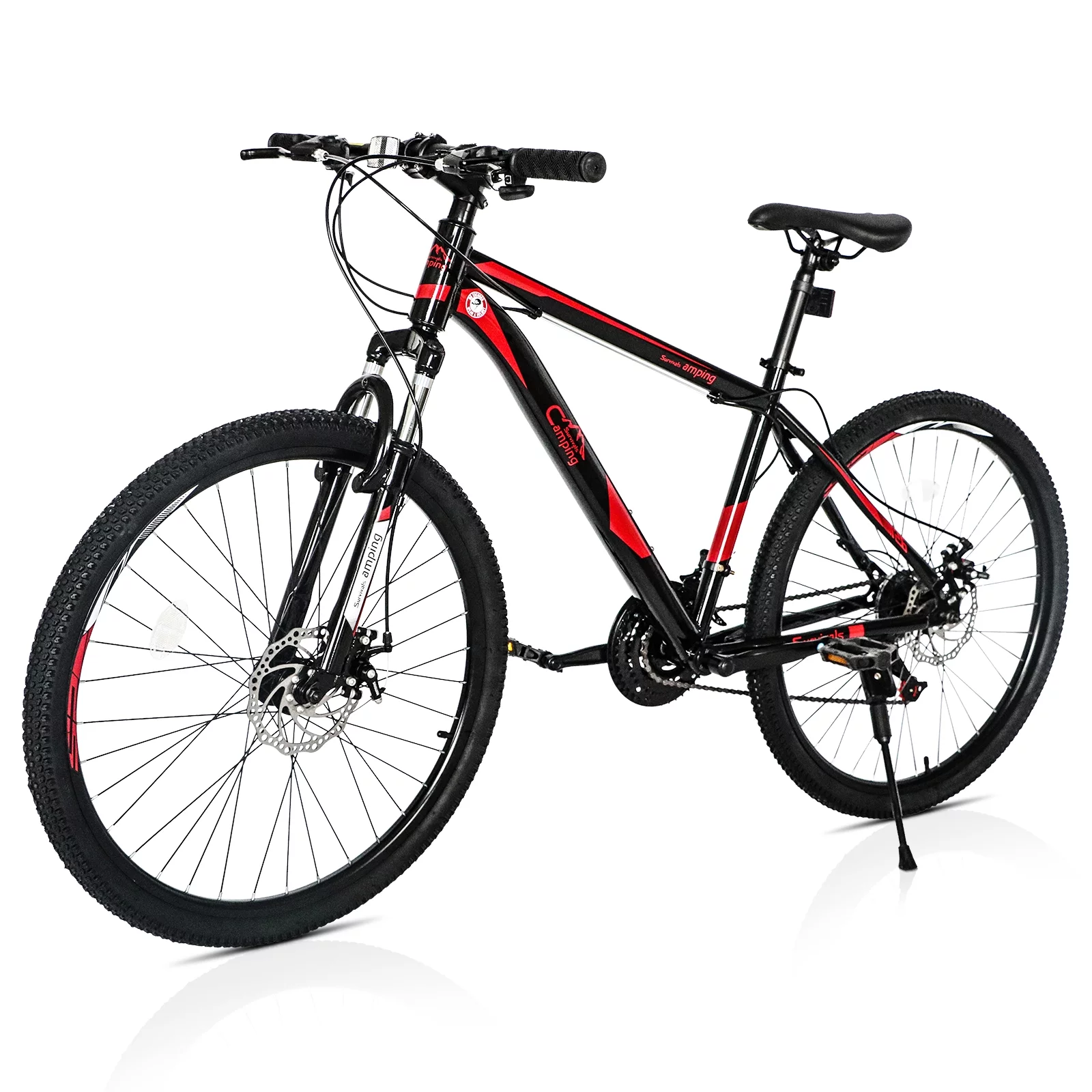 BMTBUY CamPingSurvivals 26 Inch 21 Speed Explorer Red Black Mountain Bike