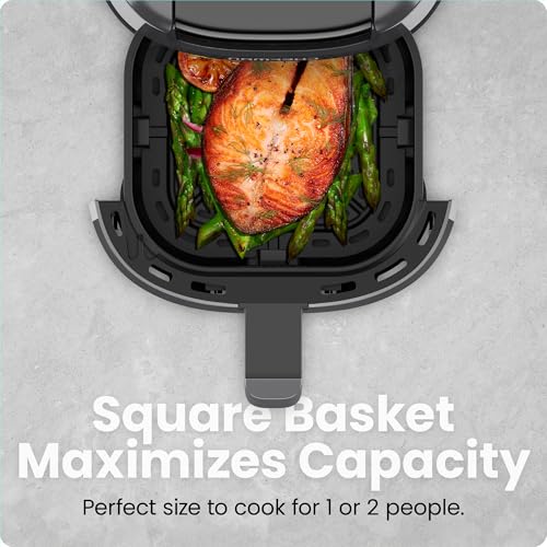 CHEFMAN 2 Qt Mini Air Fryer – Digital Space-Saving Compact Air Fryer with Nonstick and Dishwasher Safe Basket, Quick & Easy Meals in Minutes, Features Digital Timer and Shake Reminder – Black