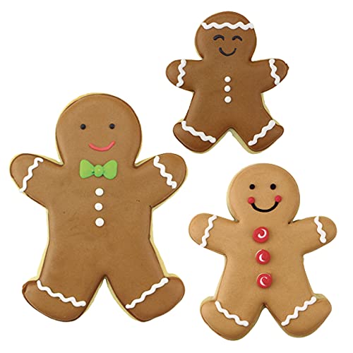 Gingerbread Man Cookie Cutters 3-Pc. Set Made in USA by Ann Clark, 2.9