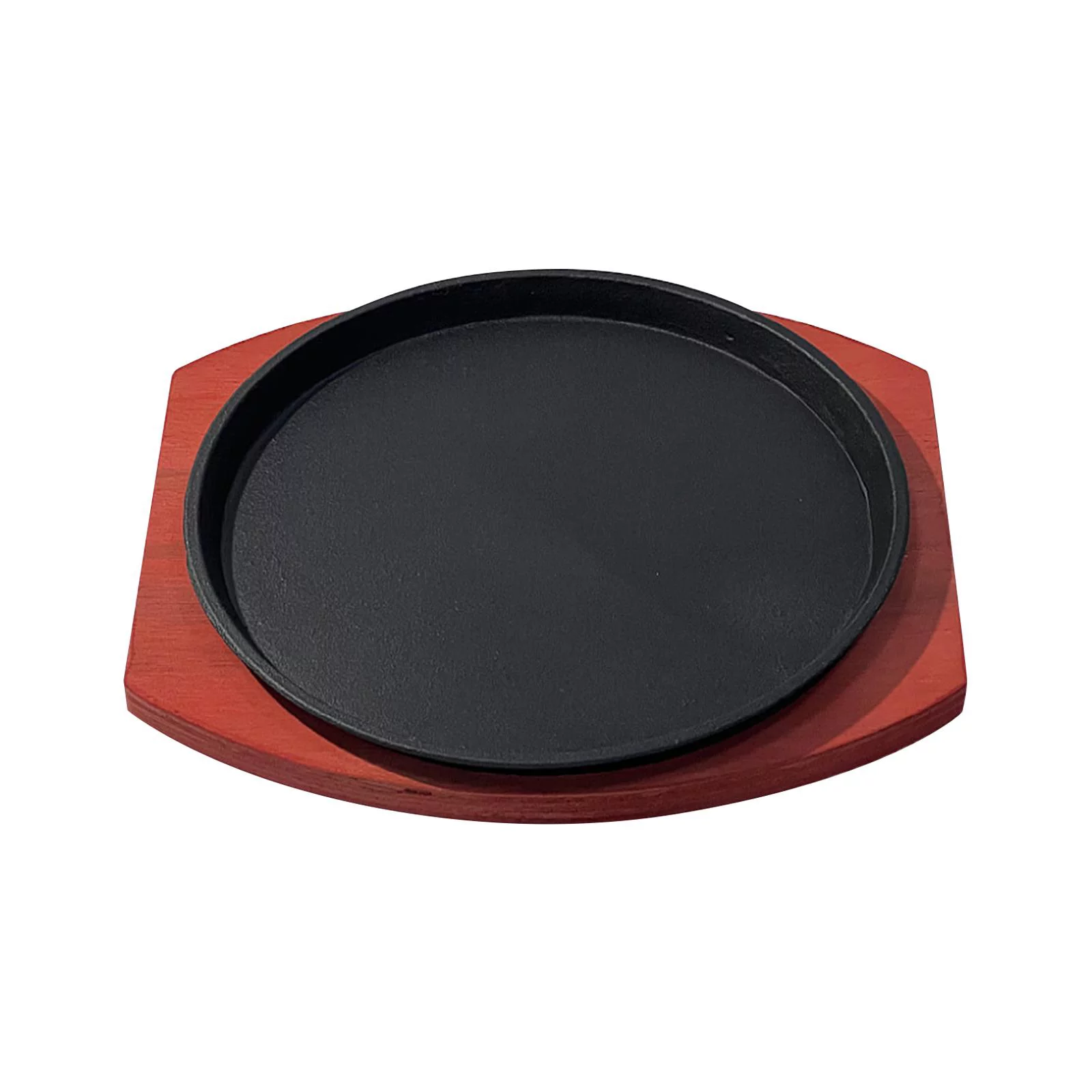 Cast Plate, Round Personal Size Cooking Accessory Sizzling Steak Pan Grill Sizzle Griddle Skillet, for Restaurant Serving Home Use. 21cm