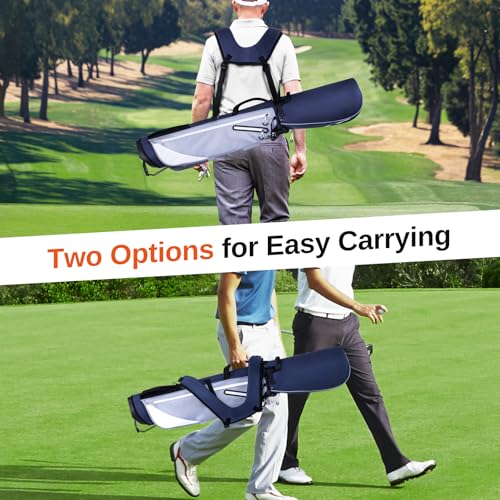 Lightweight Golf Stand Bag, 4-Way Full-Length Dividers, Holds Up to 10 Clubs, 3.7 lbs Golf Bag with Dual Straps & Stand for Driving Range, Par 3, and Standard Courses
