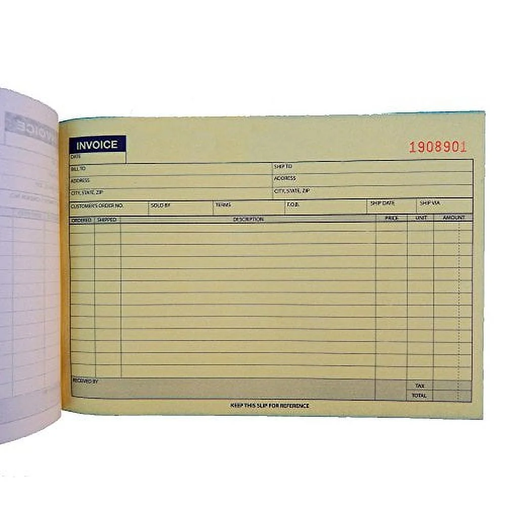 10 Carbonless Invoice Receipt Record Book 2 Part 50 Sets Duplicate Receipt Copy