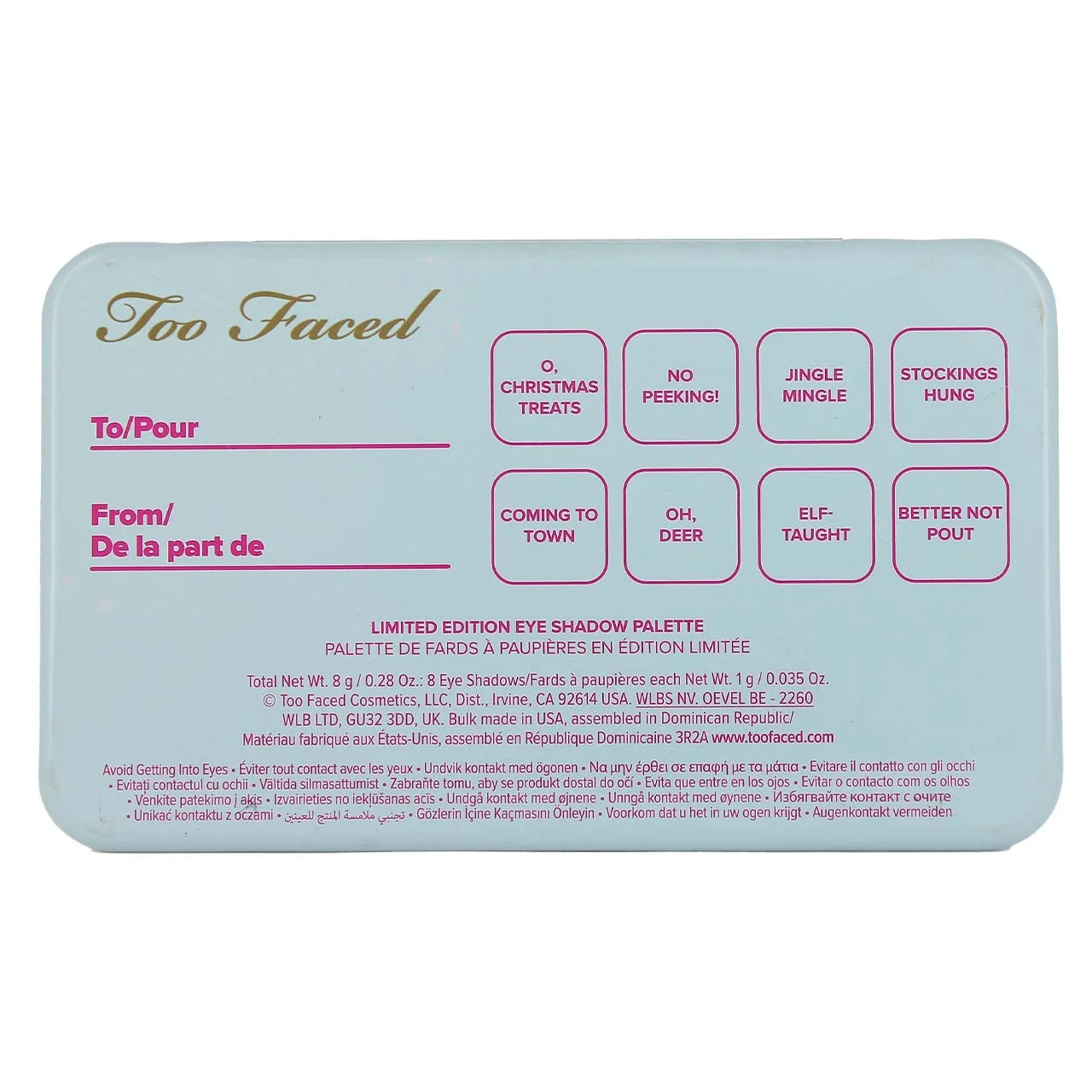 Too Faced Secret Santa Eye Shadow Palette