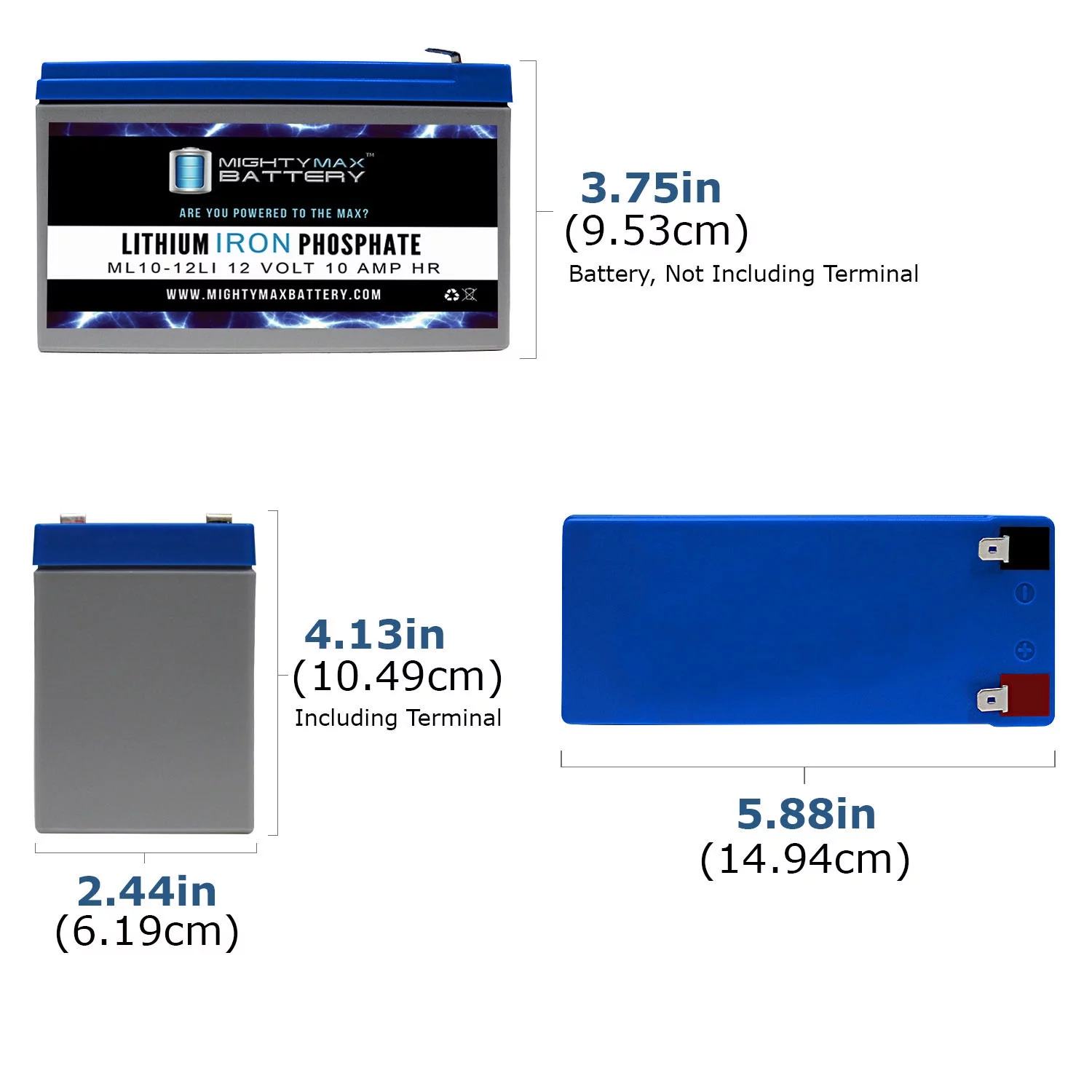 12V 10AH Lithium Replacement Battery Compatible with Haijiu 6-DFM-7, MK ES7-12 - 3 Pack