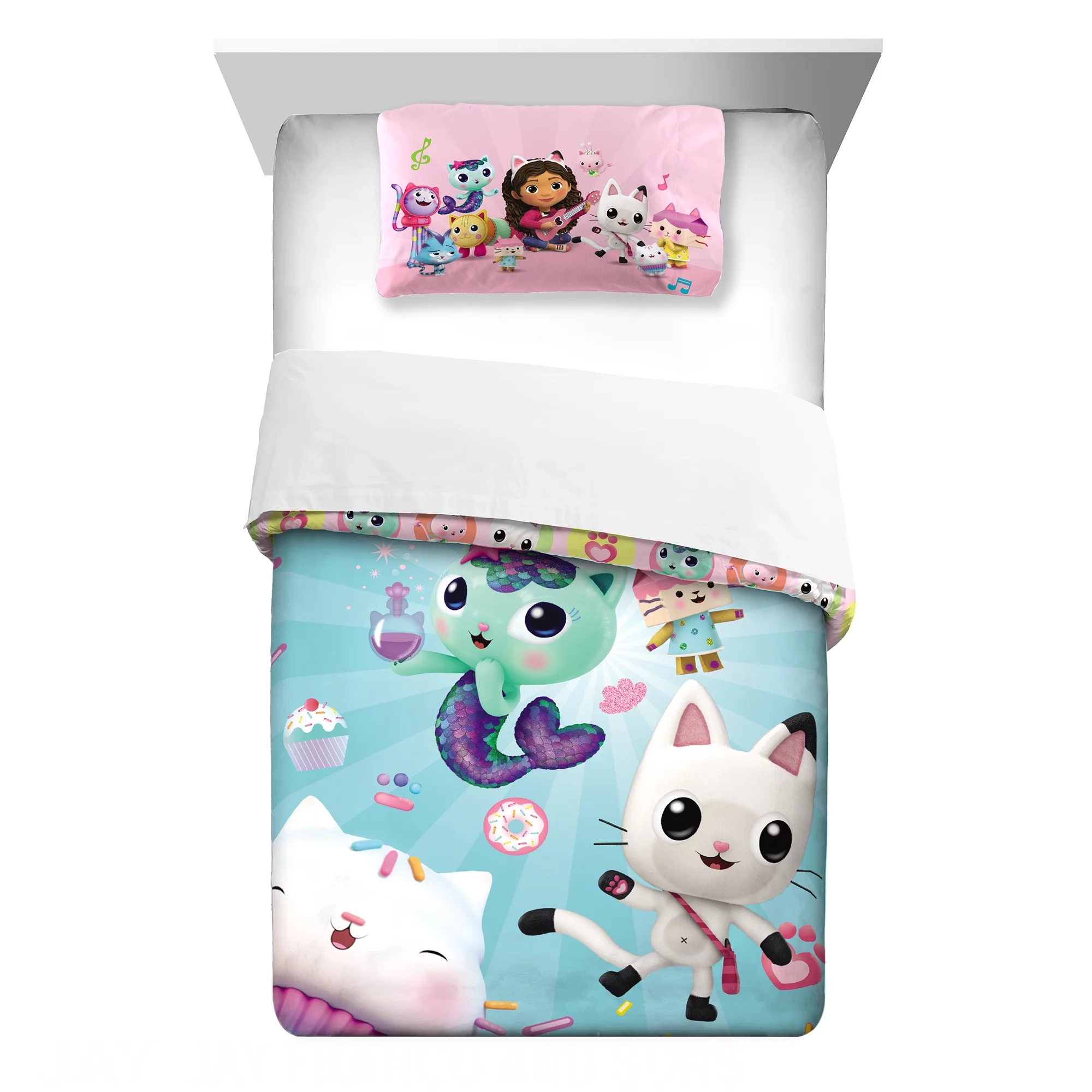 Gabby’s Dollhouse Kids Comforter Set, 2-Piece, Twin/Full, Reversible