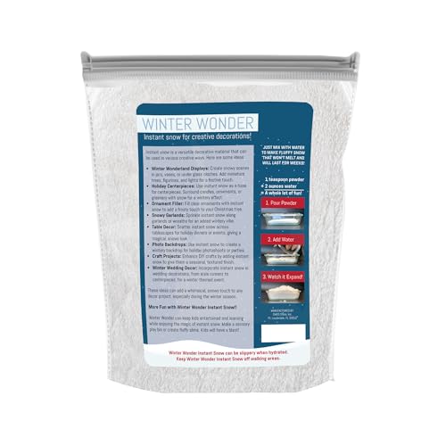DMSOSTORE Winter Wonder Instant Snow Powder, 5 lb, Makes Approximately 15 Gallons of Fake Snow