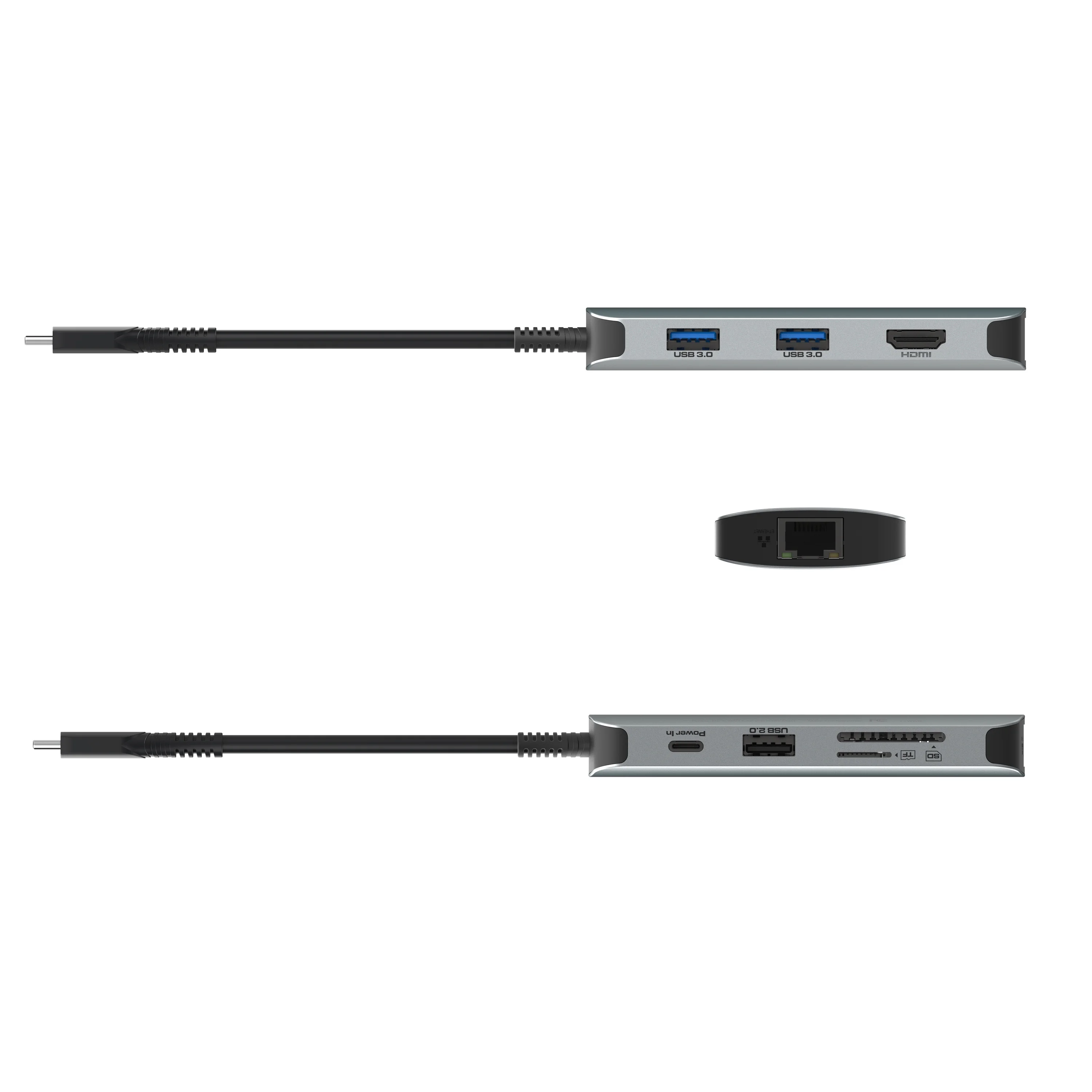 onn. 8-in-1 USB-C Adapter, USB 3.0 and 4K HDMI Compatible