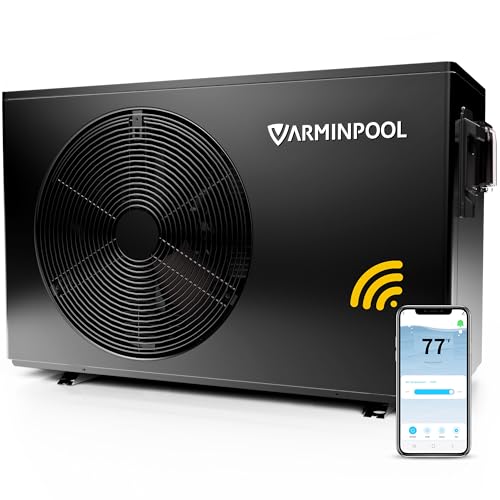 16000BTU Pool Heat Pump, Electric Pool Heater for Above Ground Pool Up to 5400 Gallons, WiFi App Control, Smart Inverter, Titanium Heat Exchanger, 110V