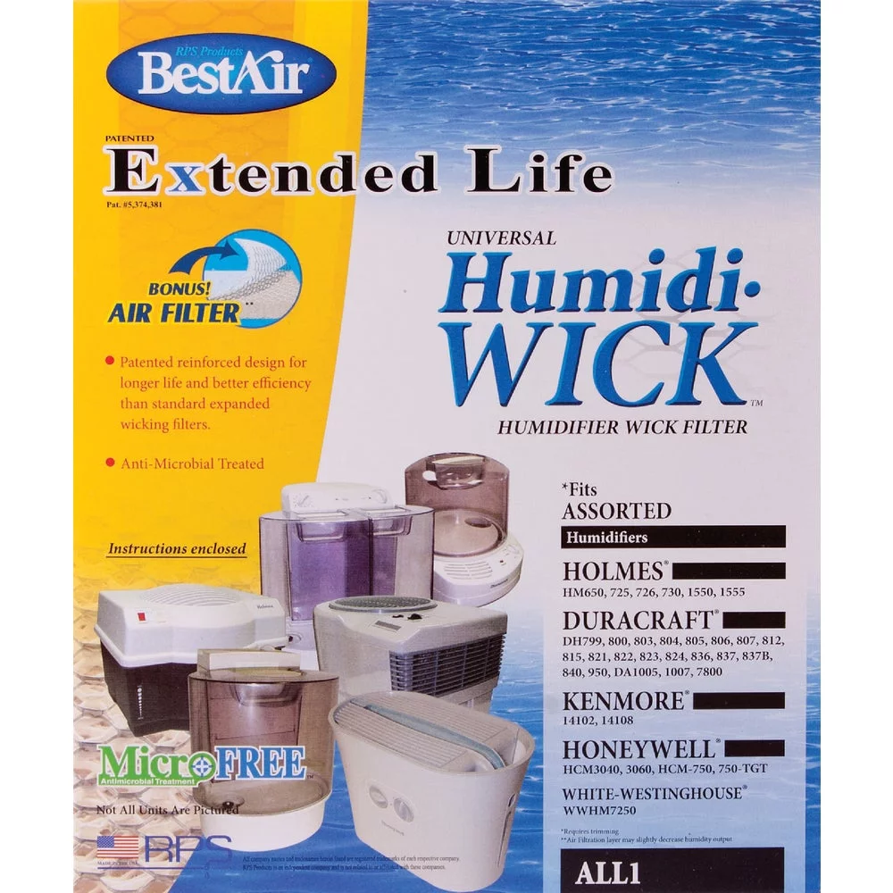 1PACK BestAir Extended Life Humidi-Wick ALL1 Humidifier Wick Filter with Air Filter