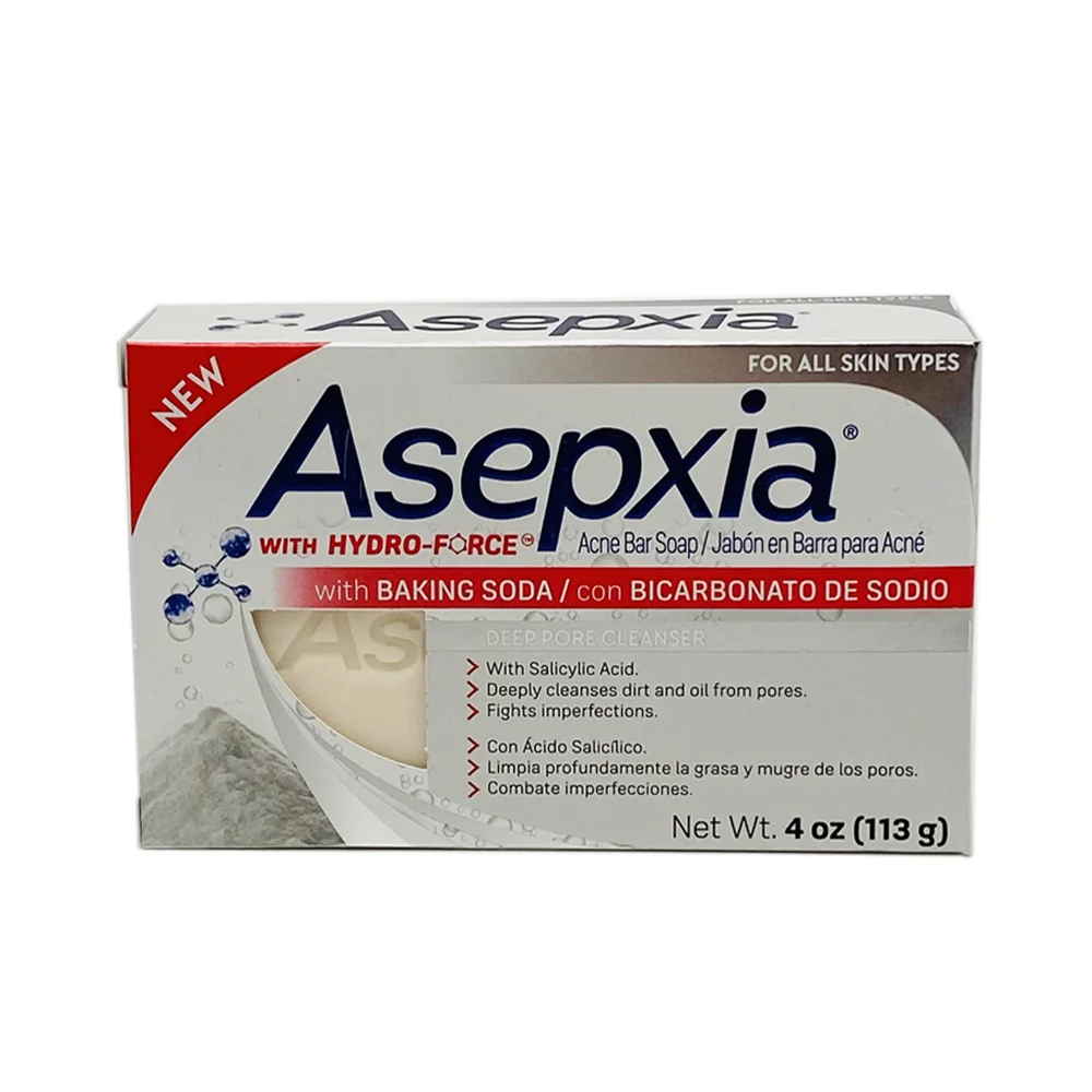 Asepxia Acne Bar Soap. Deep Pore Cleanser with Salycilic Acid. Treats Acne and Oily Skin. 4 oz. Pack of 6