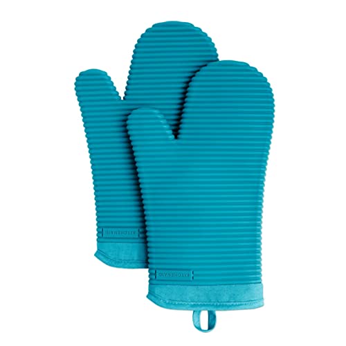 KITCHENAID Ribbed Soft Silicone Oven Mitt 2-Pack Set, 7.5