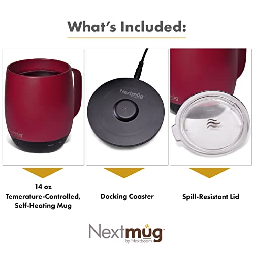 Nextmug - Temperature-Controlled, Self-Heating Coffee Mug (Black - 14 oz.)