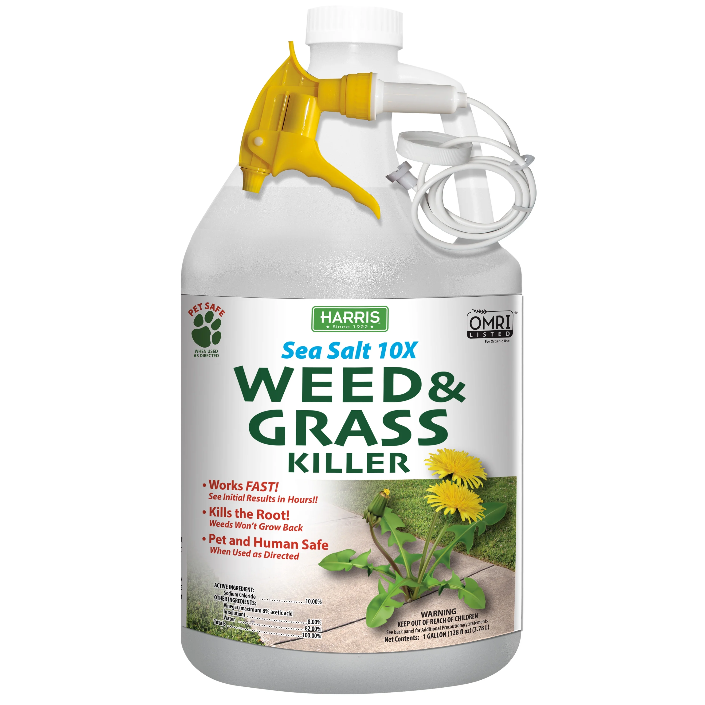 Harris Sea Salt 10X Weed & Grass Killer, 128 oz.