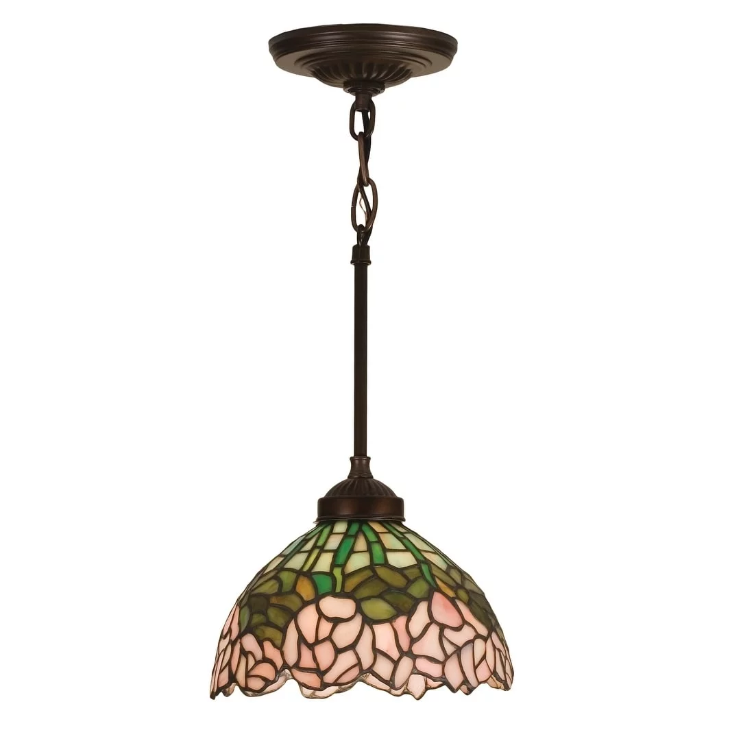 8 Inch Wide cabbage rose Mini Pendant