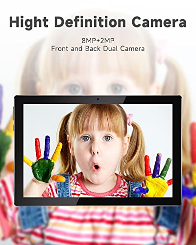 2 in1 Tablet with Keyboard Android Tablet 10 Inch Tablets, Include Mouse Case Stylus 5G-WiFi WiFi-6 128GB ROM+6GB RAM 10 in IPS 2MP+8MP Dual Camera 6000mAh Battery 10.1