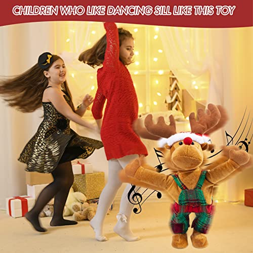 Dancing Rudolph The Red-Nosed Reindeer Animated Plush Toy Christmas Singing Stuffed Animals