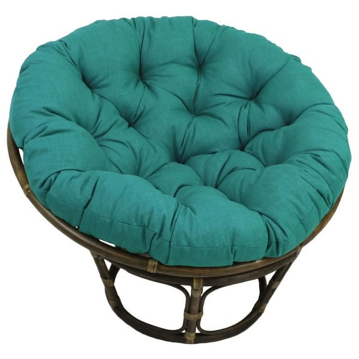 International Caravan Bali 42-inch Rattan Papasan Chair with Solid All-Weather Cushion Avocado