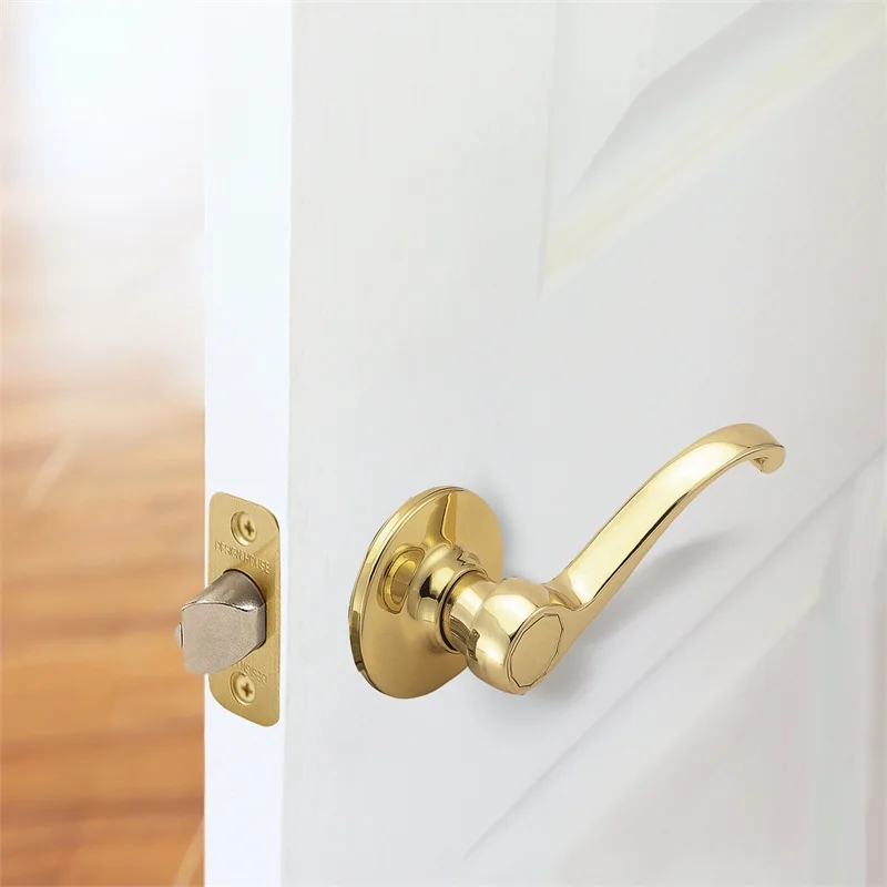 Design House 783035 Scroll Passage Hall and Closet Door Lever Polished Brass
