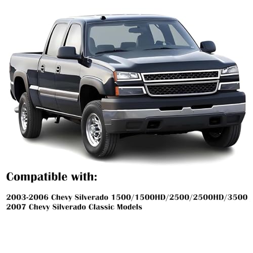 Headlights Assembly +Tail Lights Assembly Combo compatible with 2003-2006 Chevy Silverado, LED DRL Headlight Assembly w/OE Style Taillights