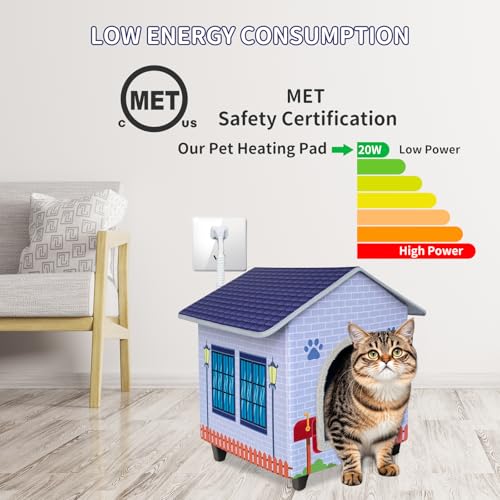 Elevated Cat Houses for Indoor/Outdoor Covered Kitten Beds Feral Cat Shelter Hideaway Bed Easy to Assemble