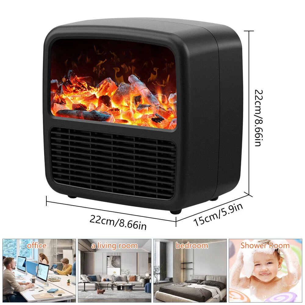 1500W Portable Electric Ceramic Space Heater Fan Adjustable Thermostat for Room