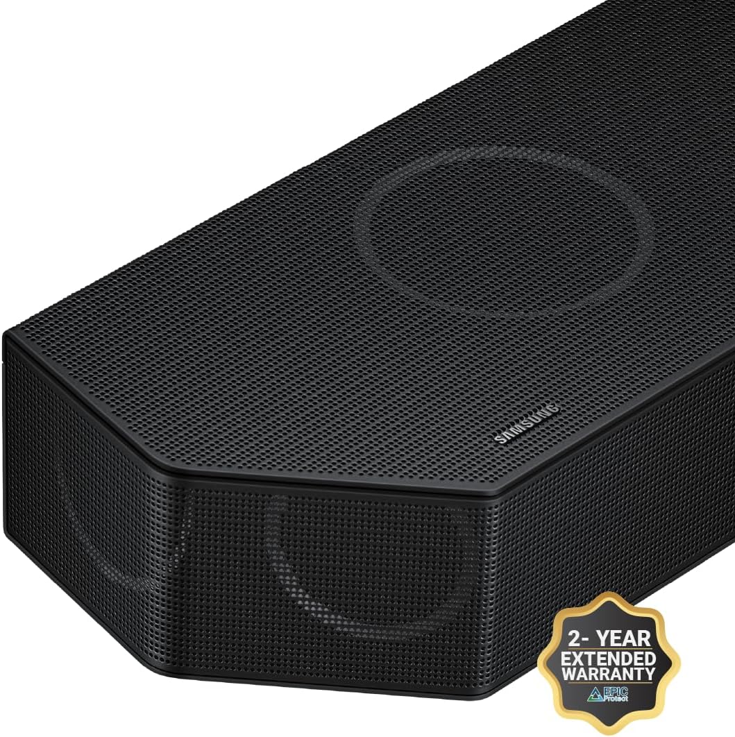 SAMSUNG Q990D 11.1.4ch Soundbar w/Wireless Dolby Atmos Audio, Rear Speaker Included HW-Q990D/ZA (Newest Model 2024) + Plus 2-Year Extended Warranty by Epic