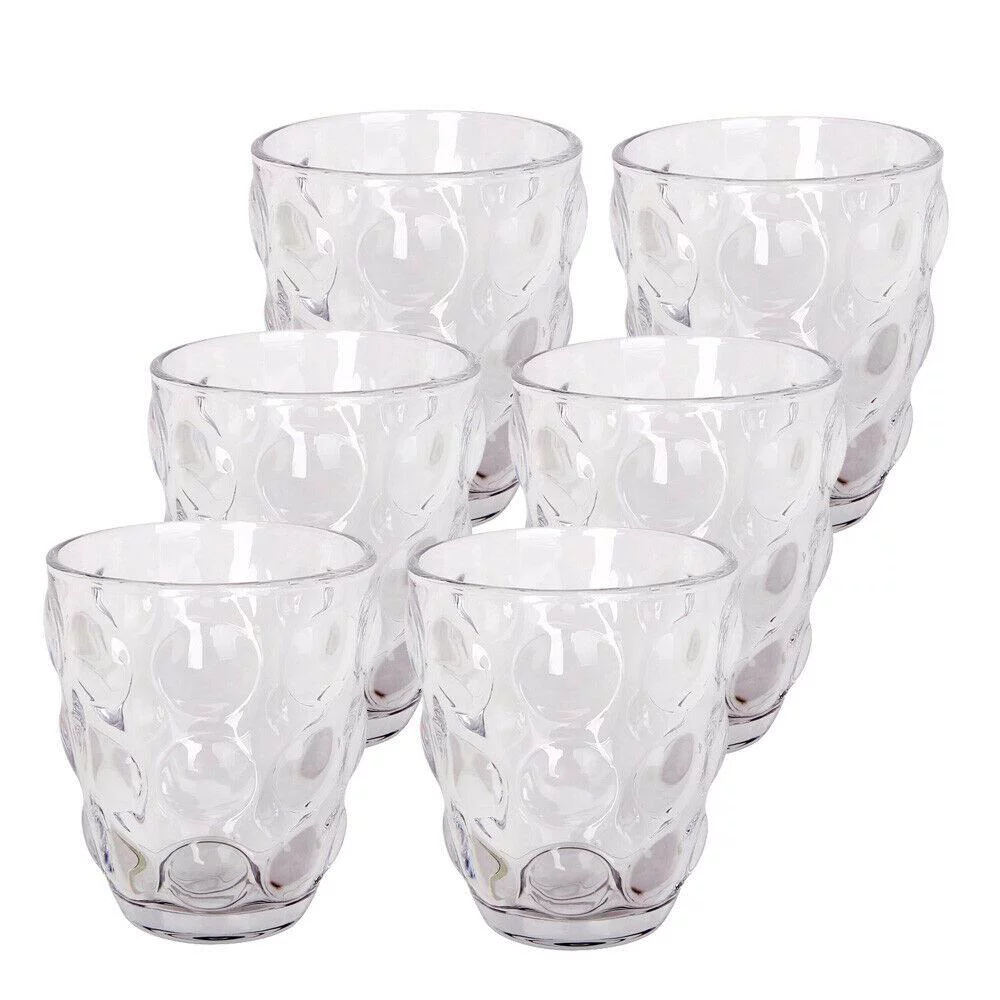Solid Colored Drinking Glasses Big Bubble (9 oz. set of 6) - Clear