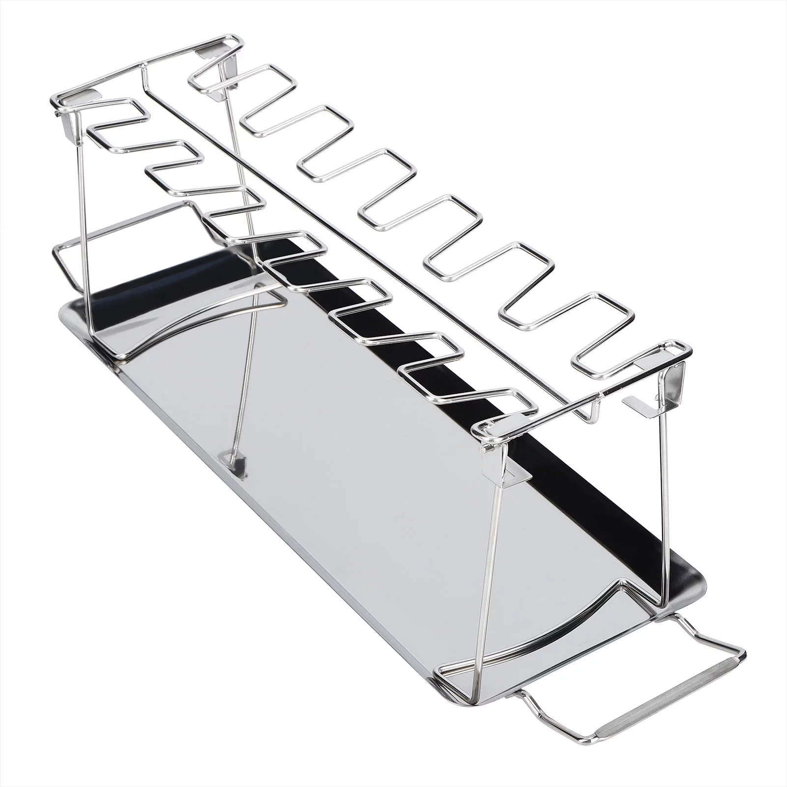 ZPSHYD Rejilla para Patas de Pollo, Rejilla para Patas y alas de Pollo Soporte para asador de Metal de Acero Inoxidable con Bandeja de Goteo Accesorio para Barbacoa