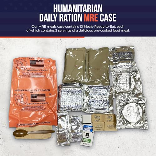The Wornick Company MRE 1 case of HDR U.S. Military Surplus Humanitarian Meals Ready to Eat, FEMA 10 pack/ 20