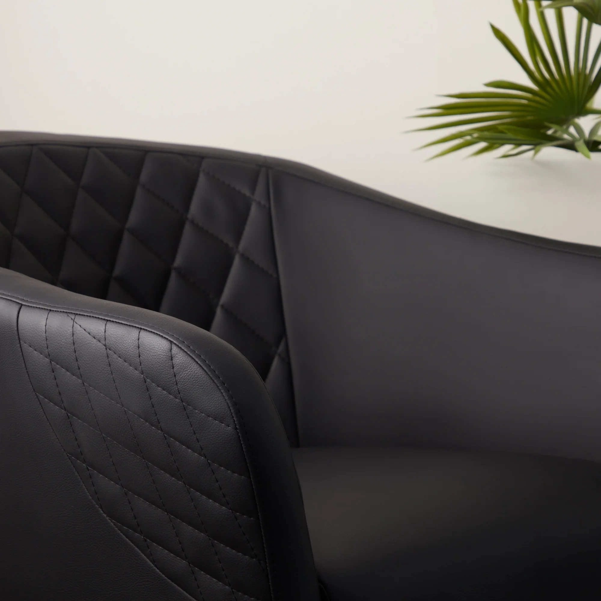 Mayview Upholstered Club Chair, Black Faux Leather