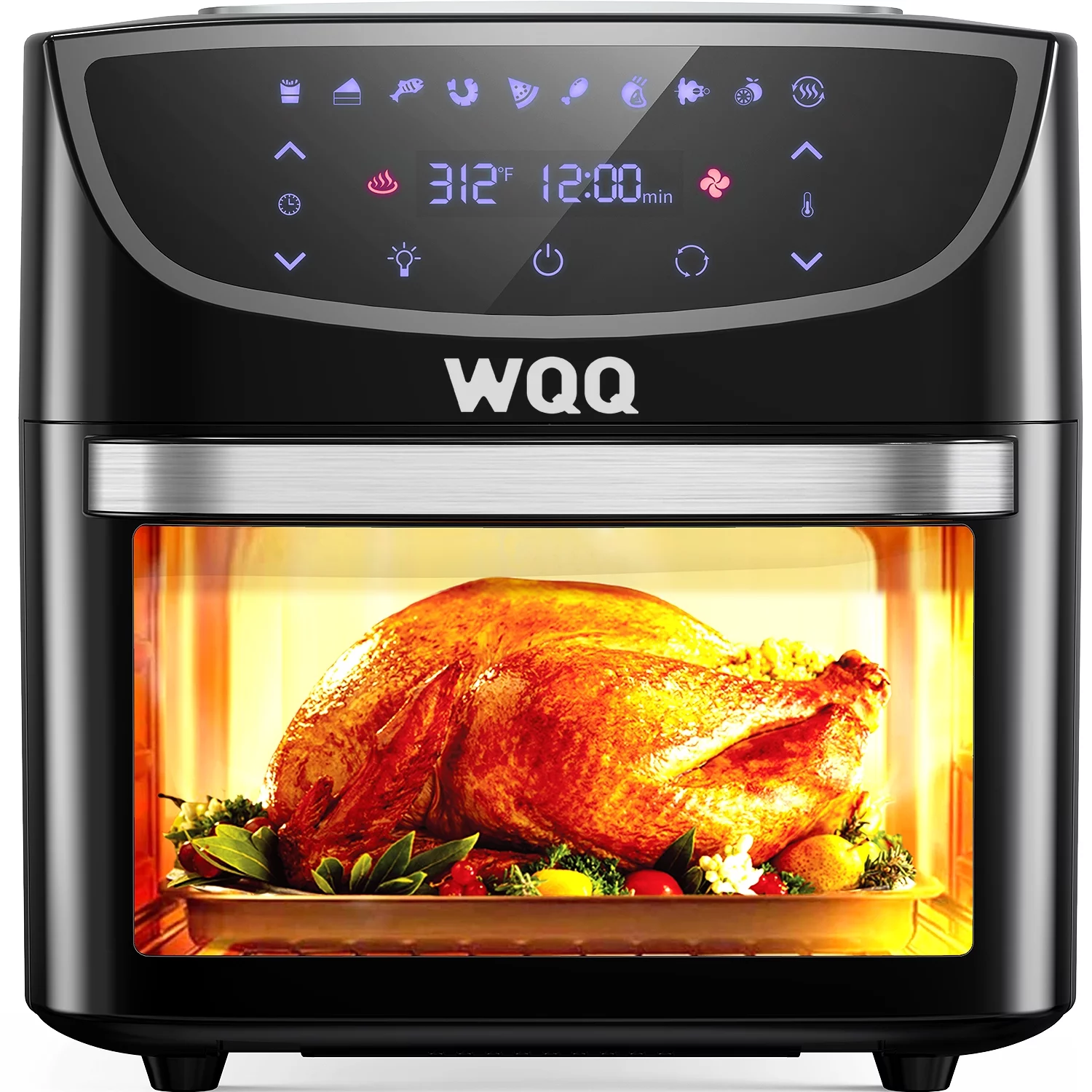HiGoing Air Fryer Oven, 20 Quart Large Air Fryer Oven Combo, 1800W Airfryer Toaster Oven, 10 in 1 Multi-Functional Oilless Cooker with 360° Air Circulation / LED Digital Screen / 9 Accessories, ETL Ce