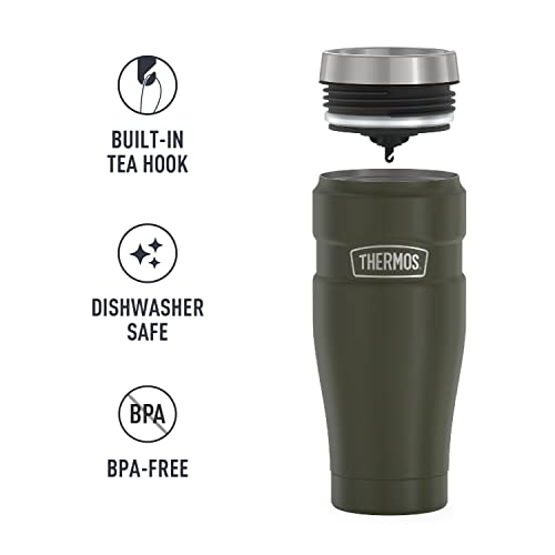 THERMOS Stainless King Vacuum-Insulated Travel Tumbler, 16 Ounce, Midnight Blue