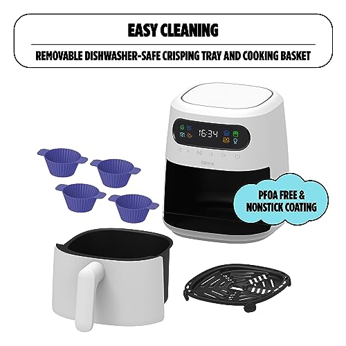 CRUX x Marshmello 8.0 QT Digital Air Fryer with TurboCrisp Technology, Touch Screen Temperature Control, Timer and Auto Shut-off, Fully Programmable, Silicone Liner Included, Lavender