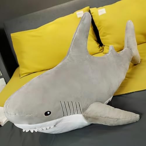 Ryttir 31 Inch XL Big Shark Stuffed Animal,Soft Shark Plush Chubbier Stuffed Shark Décor Fuzzy Shark Pillow,Perfect Stress Relief Shark Gifts for Women Kids