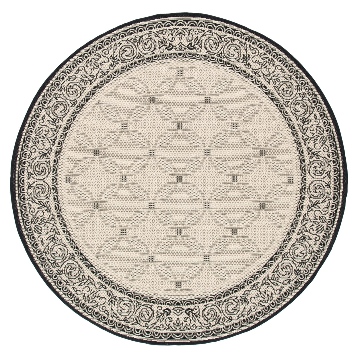 SAFAVIEH Courtyard Gaus Geometric Indoor/Outdoor Area Rug, 5'3