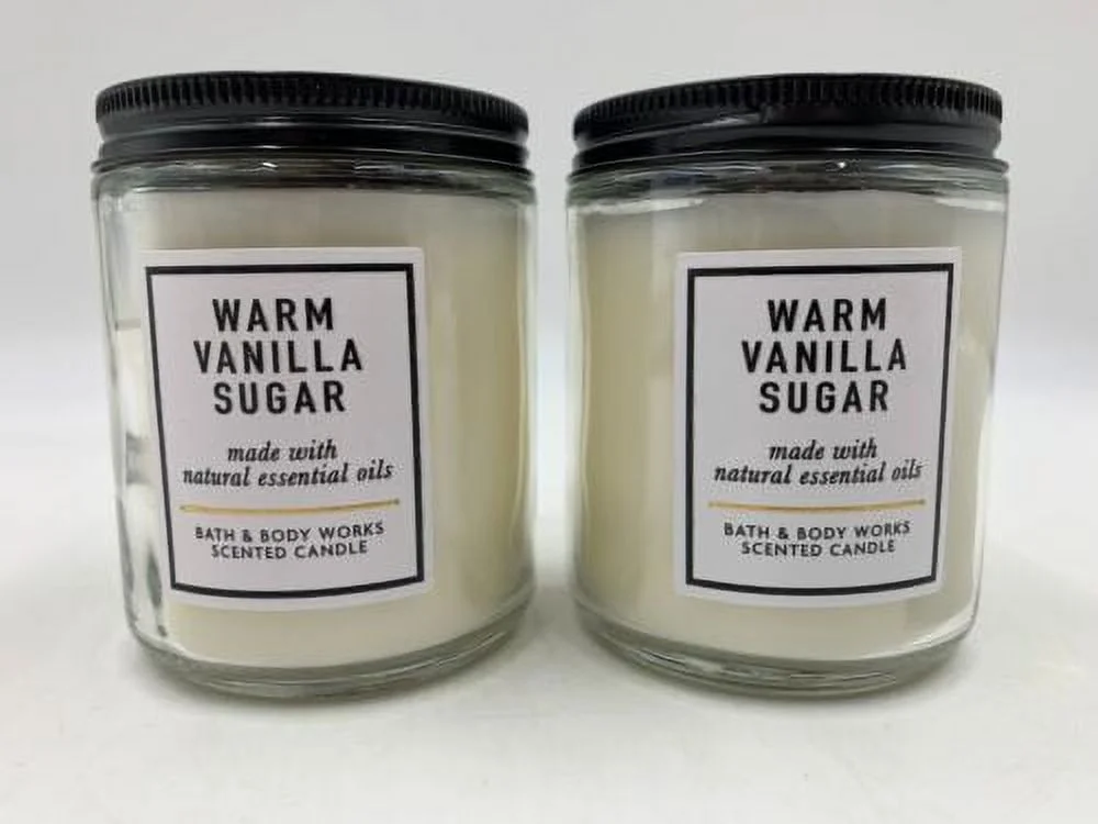 Bath and Body Works White Barn Warm Vanilla Sugar Single Wick 2 Pack