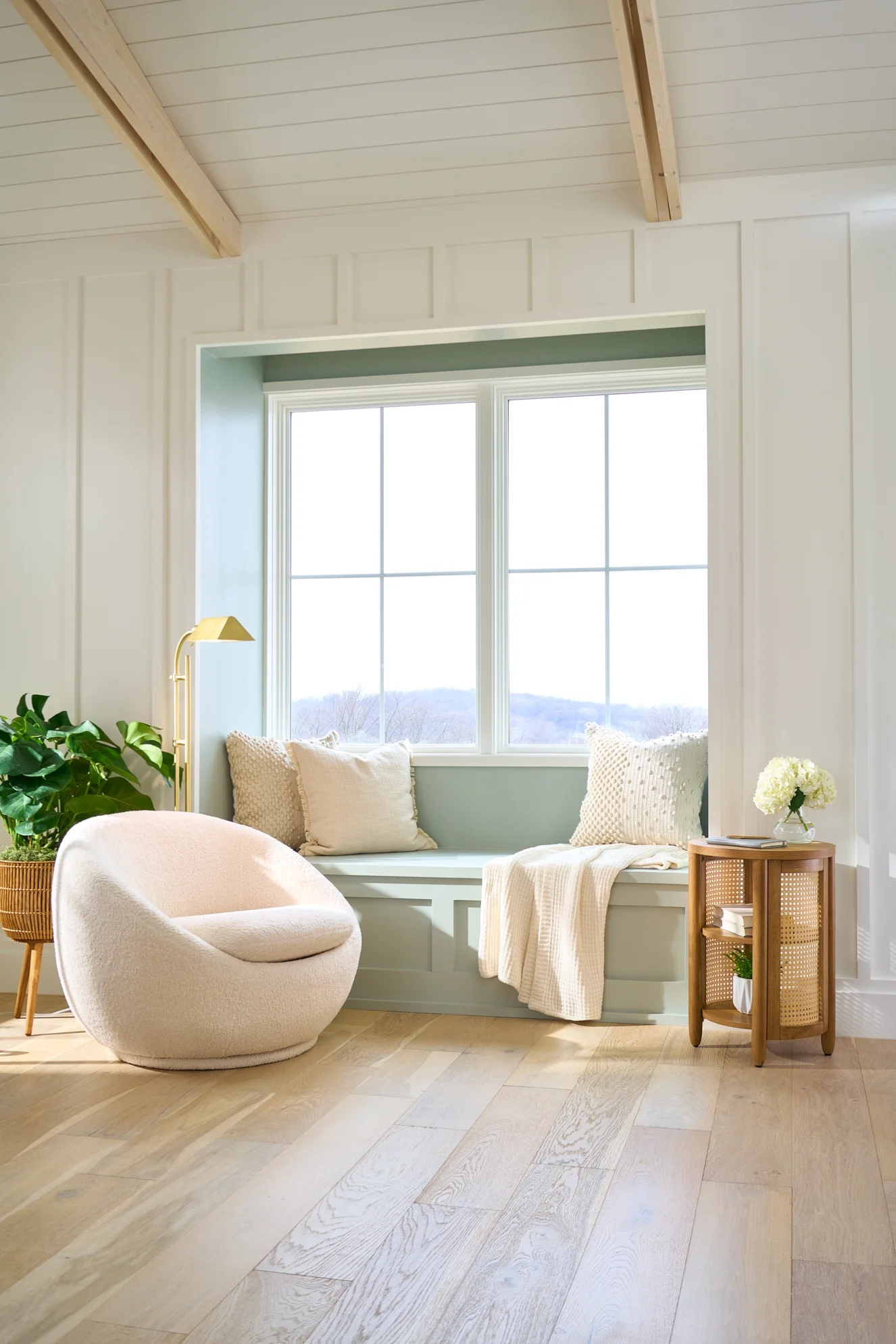 Better Homes & Gardens Springwood Caning Side Table, Light Honey Finish