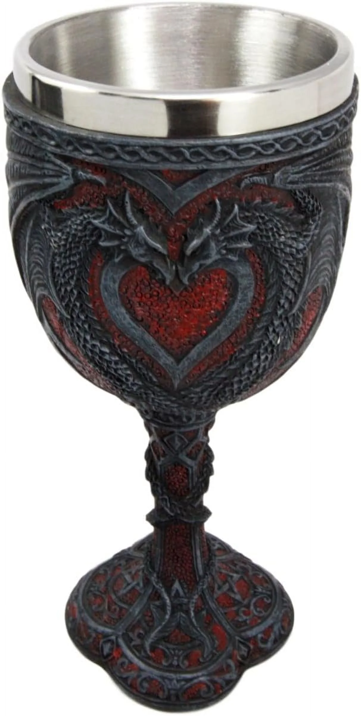 Celtic Valentines Dual Dragon Romantic Heart Vial Of Blood Wine Goblet 7