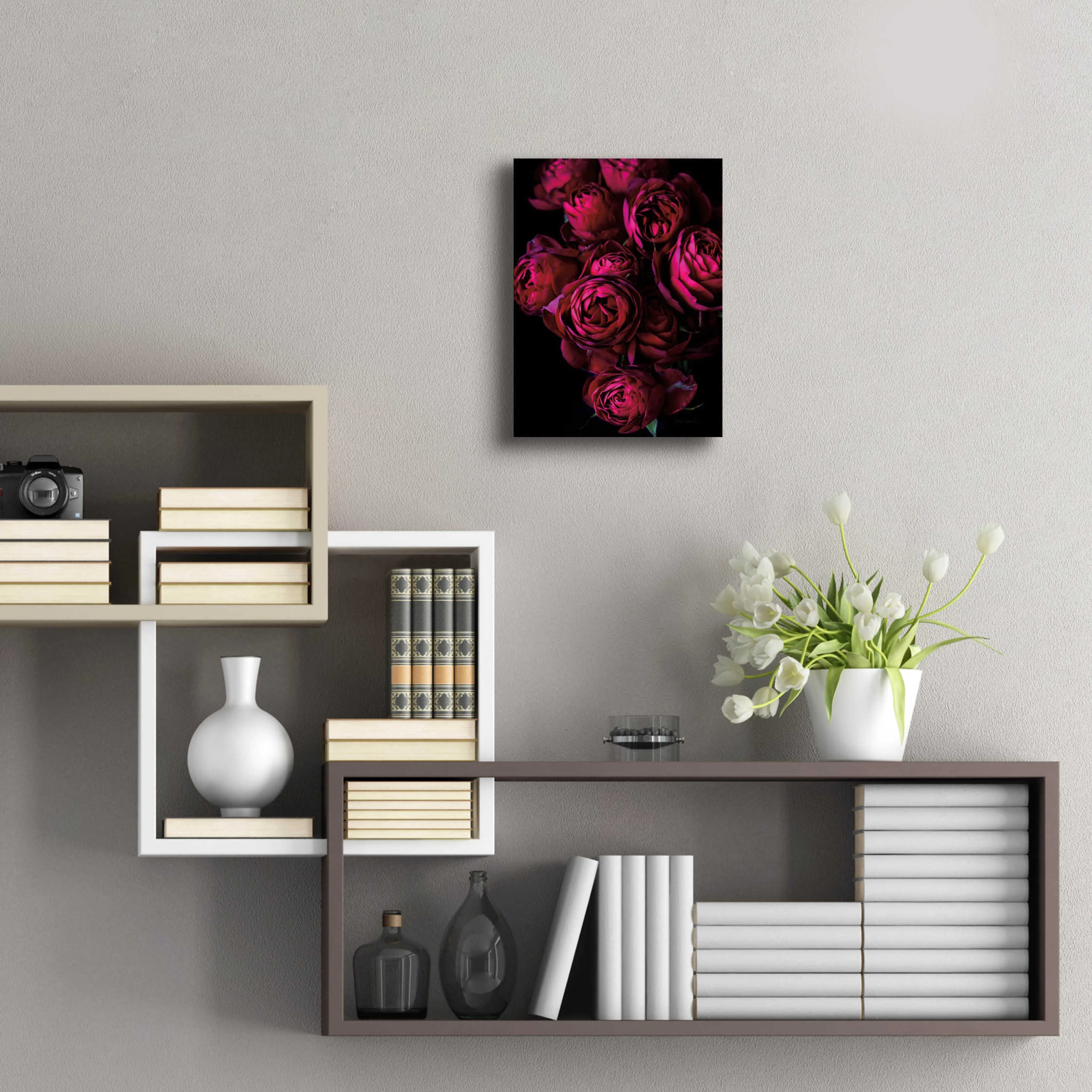 Epic Art 'Cabbage Roses' by Elise Catterall, Acrylic Glass Wall Art, 12