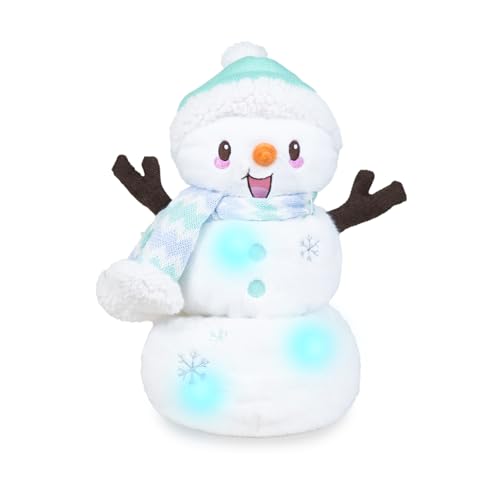 Cuddle Barn - Snowfrost The Snowman | Animated Dancing Light-up Christmas Snowman Plush Toy Activated by Carrot Nose Sings Winter Wonderland, 12 inches