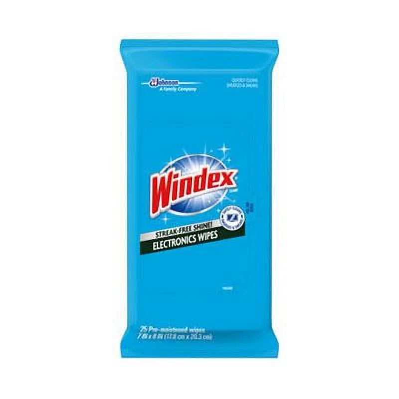 Windex Electronics Cleaner, 25 Wipes, 12 Packs Per Carton (319248)