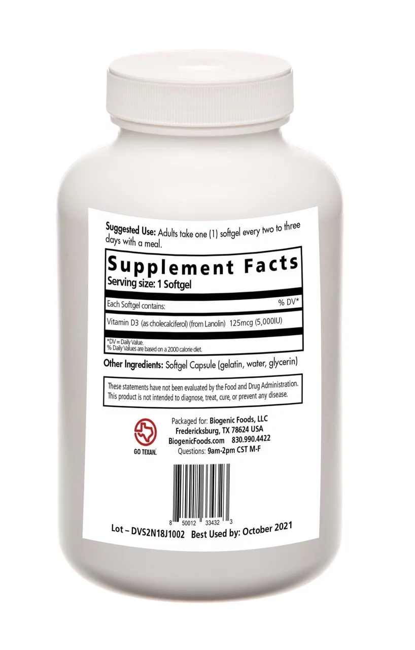 Vitamin D3 Oil - High Potency Bone & Immune Health from Lanolin Source - 5000 IU